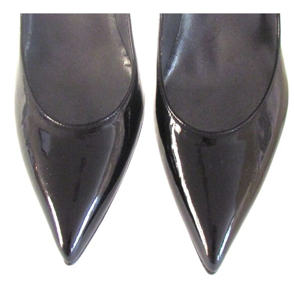 DESIGNER STUART WEITZMAM BLACK PATENT LEATHER POINTED TOE HIGH HEEL PUMPS 8.5 N - Picture 3 of 12